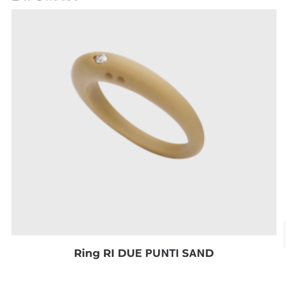 Duepunti sand color silicone rubber ring with 0.02 carat diamond MK